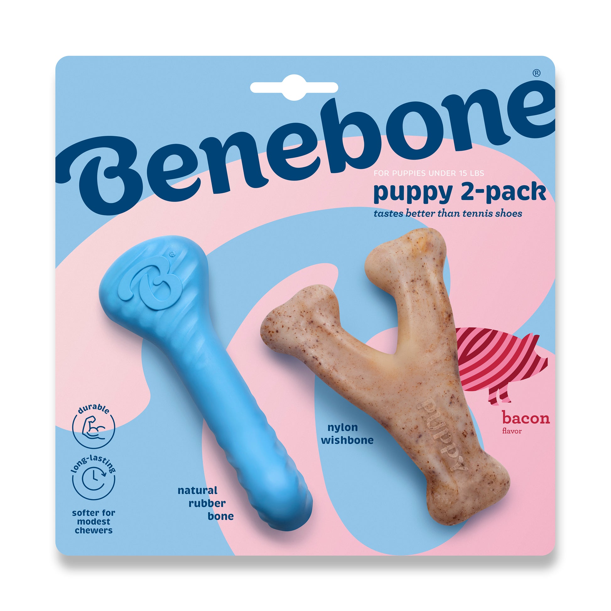 Benebone Holiday Rubber Bone/Wishbone Puppy Chew Toy Small, 2 pk 810054210719