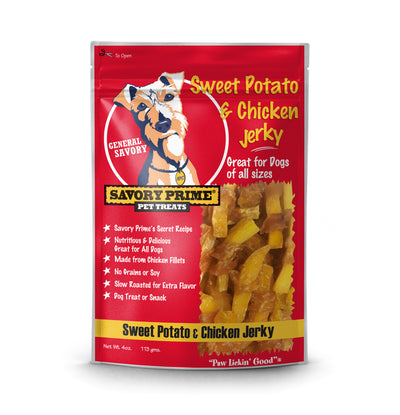 Savory Prime Jerky Treats Sweet Potato & Chicken 4 oz 810359003801