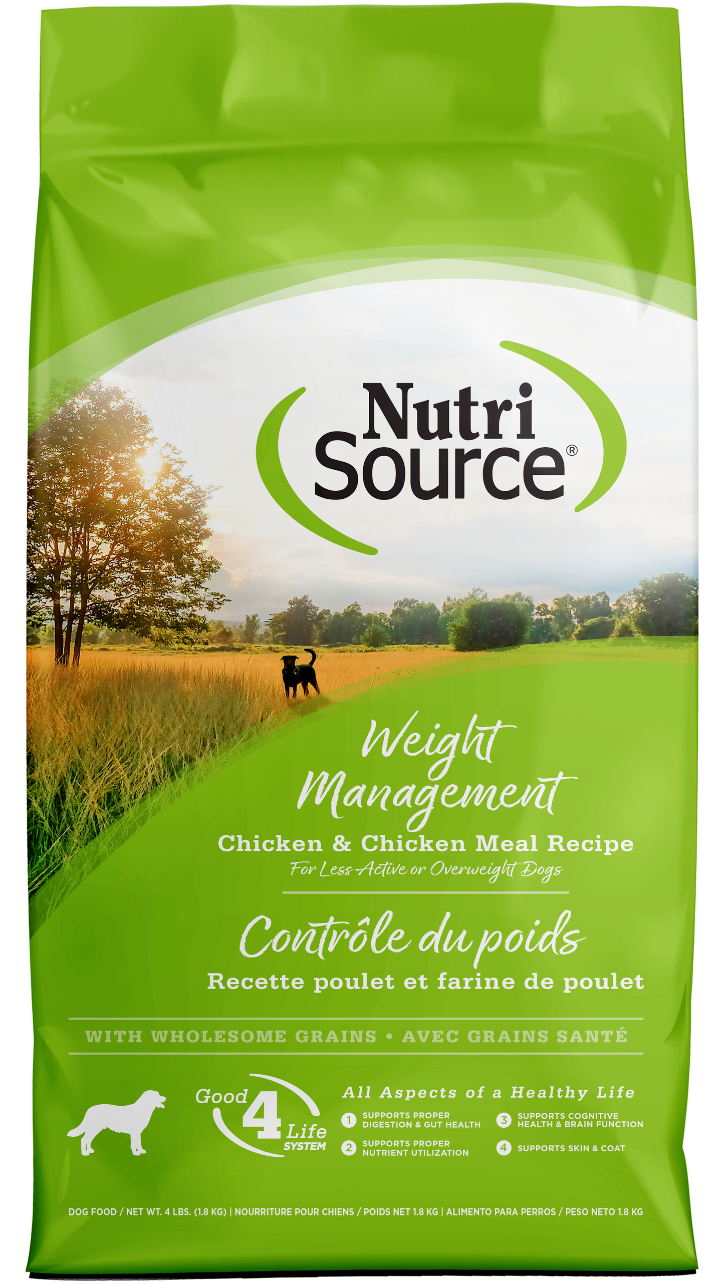 NutriSource Weight Management Dry Dog Food Chicken 4 lb 073893212584
