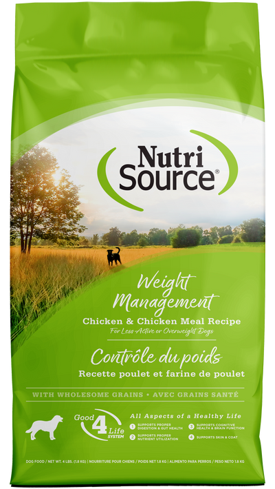NutriSource Weight Management Dry Dog Food Chicken 4 lb 073893212584