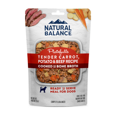 Natural Balance Pet Foods Original Ultra Platefulls Wet Dog Food Pouch Tender Beef & Potato Recipe 12ea/9 oz 723633914390