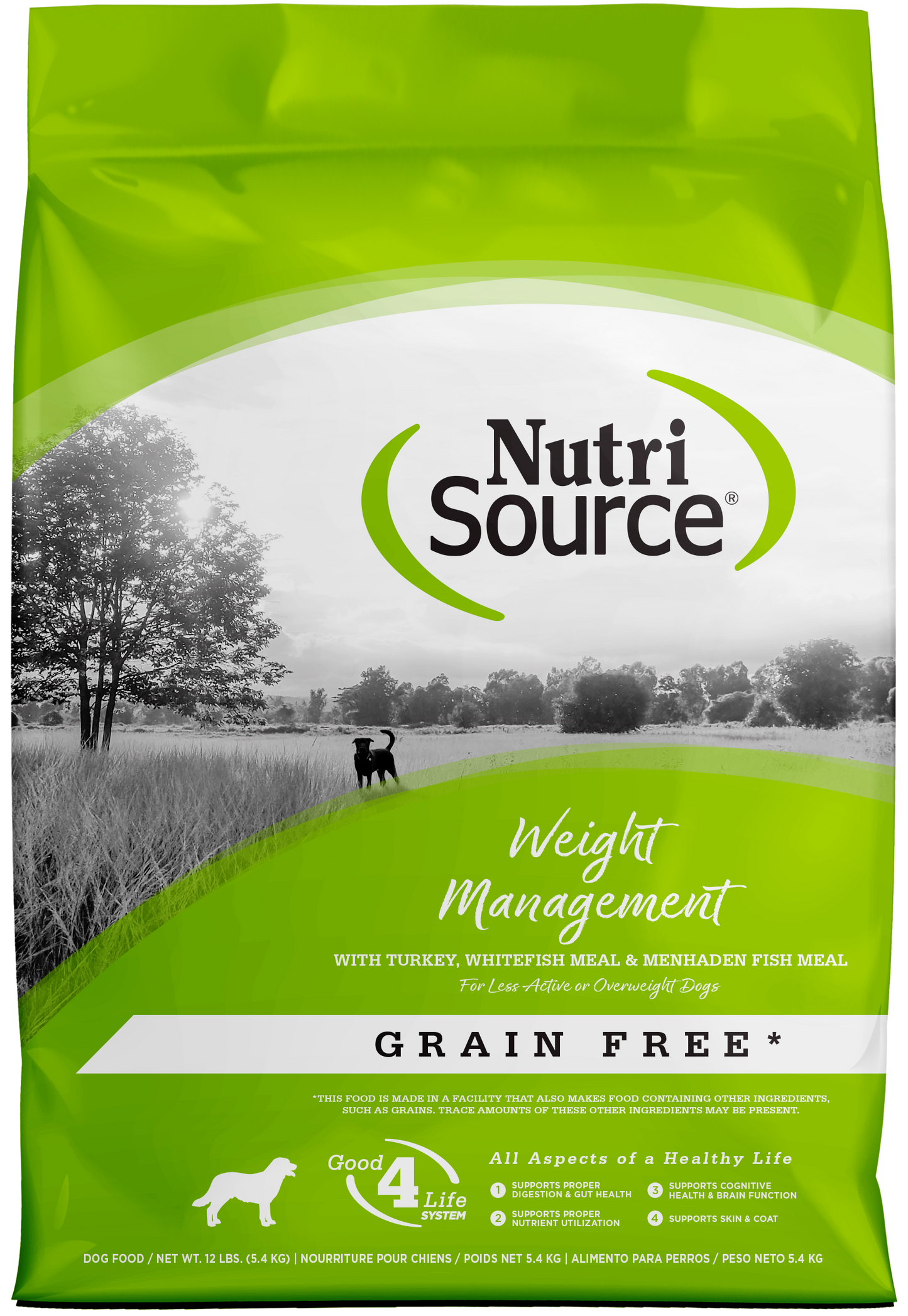 NutriSource Weight Management Grain Free Dry Dog Food Turkey 12 lb 073893299073