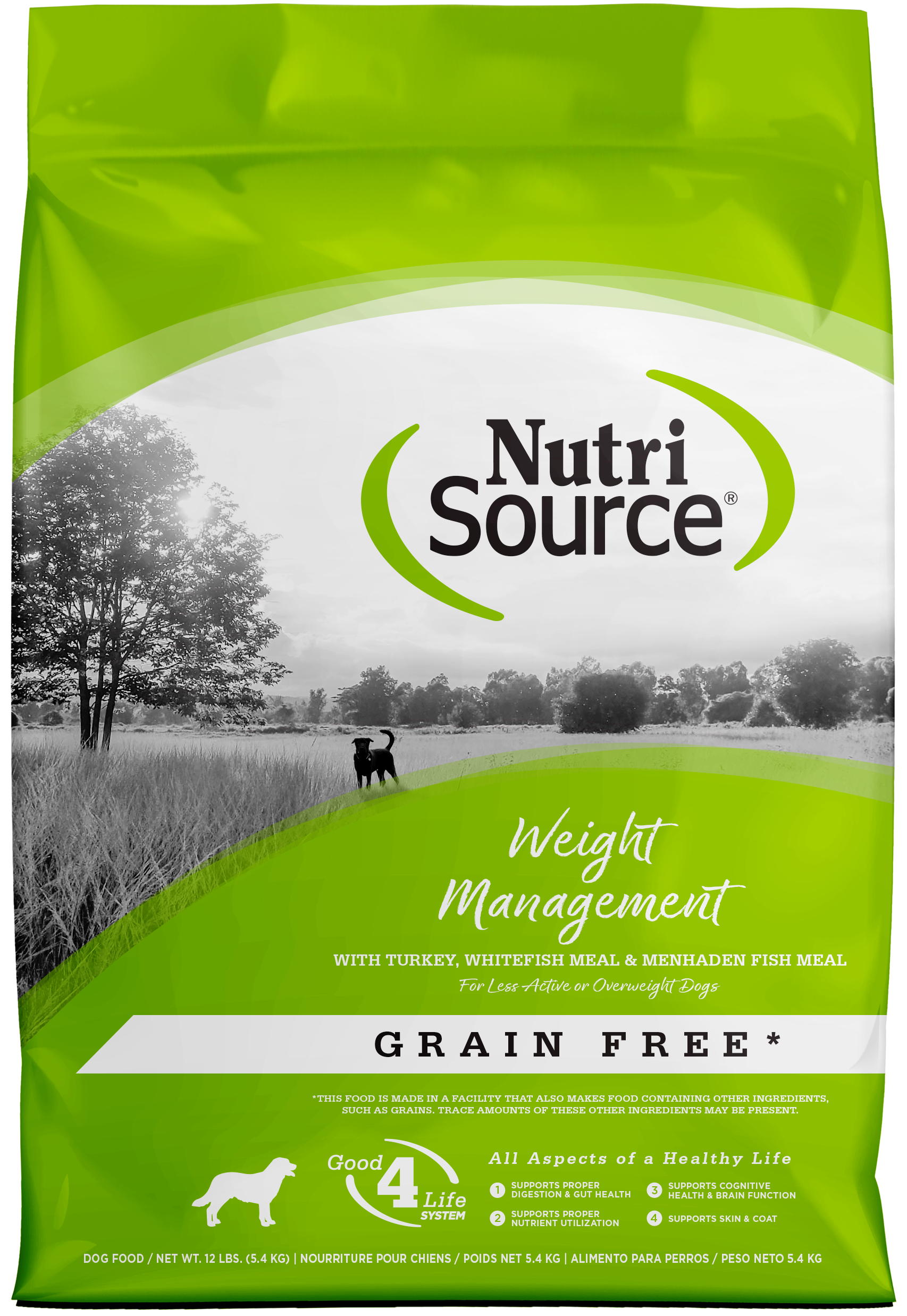 NutriSource Weight Management Grain Free Dry Dog Food Turkey 12 lb 073893299073