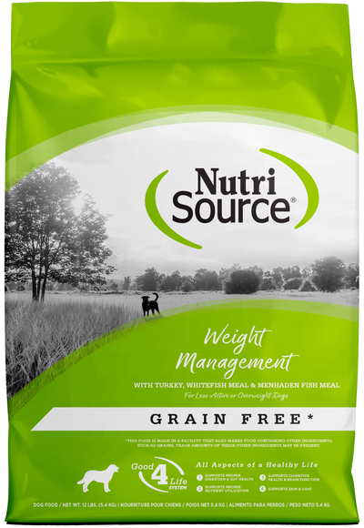 NutriSource Weight Management Grain Free Dry Dog Food Turkey 12 lb 073893299073