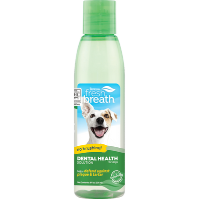 TropiClean Fresh Breath Dental Health Solution for Dogs 8 oz 645095003101