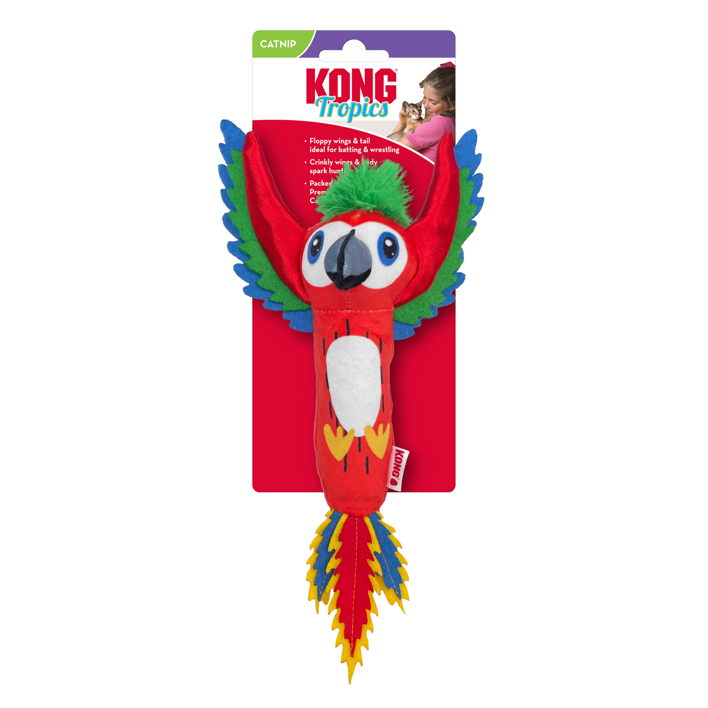 KONG Tropics Bird Cat Toy Assorted Color 035585524146