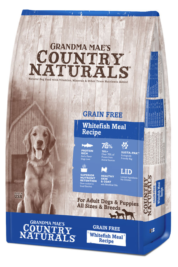 Grandma Mae's Country Naturals Grain Free LID Dry Dog Food Whitefish 12 lb 856235007860