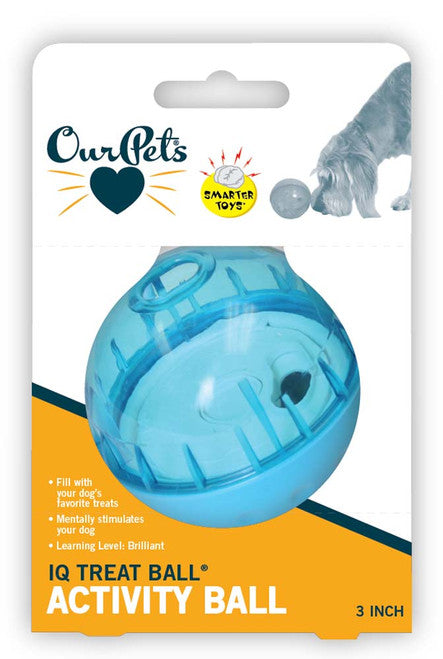 OurPets IQ Treat Ball Slow Feed Dog Toy Assorted MD 3in