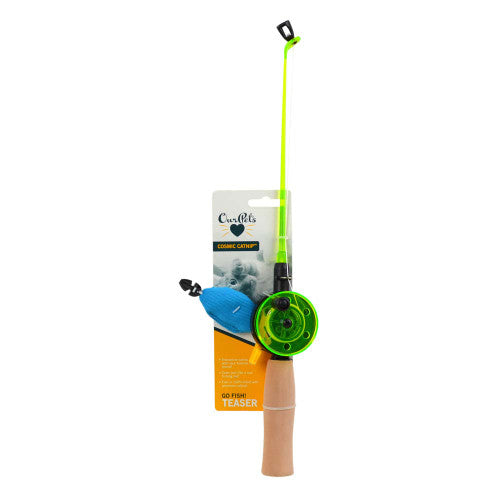 OurPets Play - N - Squeak Fishing Rod with Fish Catnip Toy Multi - Color - Cat