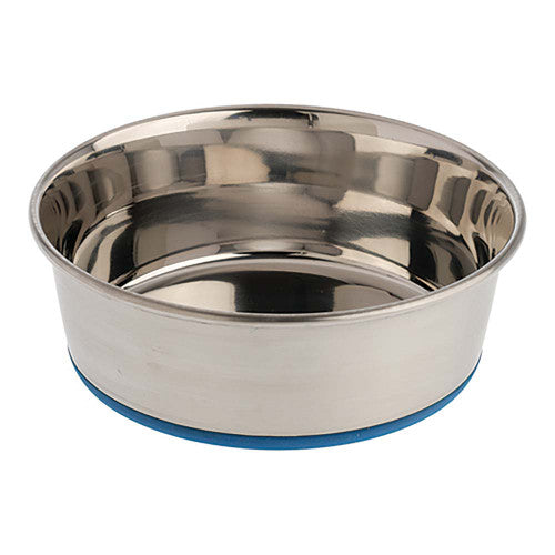 OurPets Rubber - Bonded Premium Stainless Steel Dog Bowl Silver