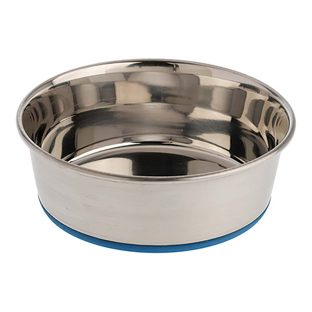 OurPets Rubber-Bonded Premium Stainless Steel Dog Bowl Silver