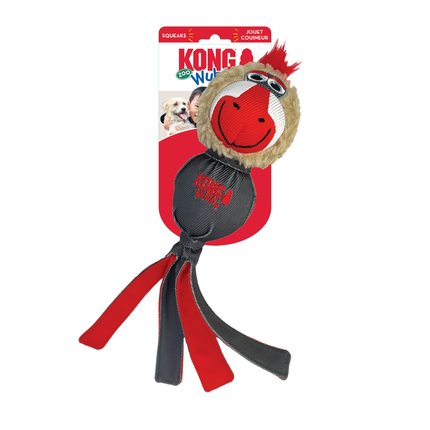 KONG Wubba Zoo Dog Toy Mandrill Large 035585502892