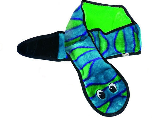 Invincible Snake Outward Hound Invincibles Snake 6 Squeakers Dog Toy Blue/Green – Pets ...