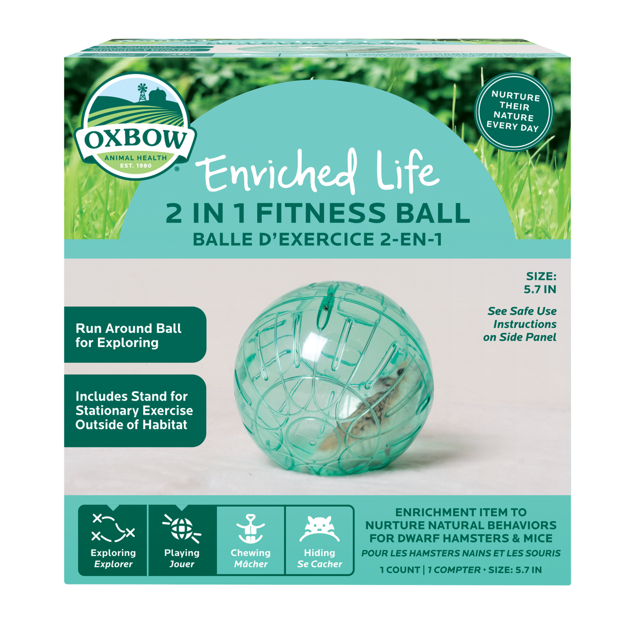 Oxbow Animal Health Enriched Life Small Animal 2-in-1 Fitness Ball One Size