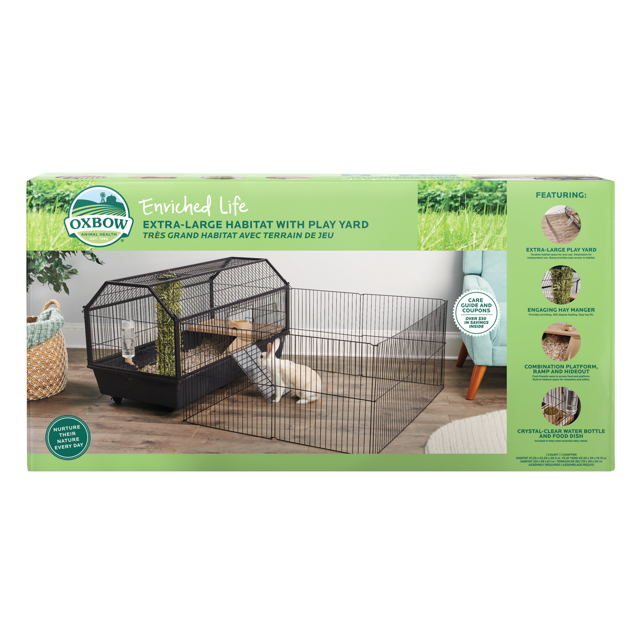 Oxbow Animal Health Enriched Life Small Animal Habitat w/Play Yard XL