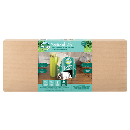 Oxbow Animal Health Enriched Life Small Hideaway Hay Barn White/Green One Size - Small - Pet