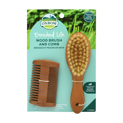 Oxbow Animal Health Enriched Life Small Wood Brush & Comb One Size - Small - Pet