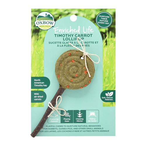 Oxbow Animal Health Enriched Life Timothy Lollipop Carrot Small Chew One Size - Small - Pet