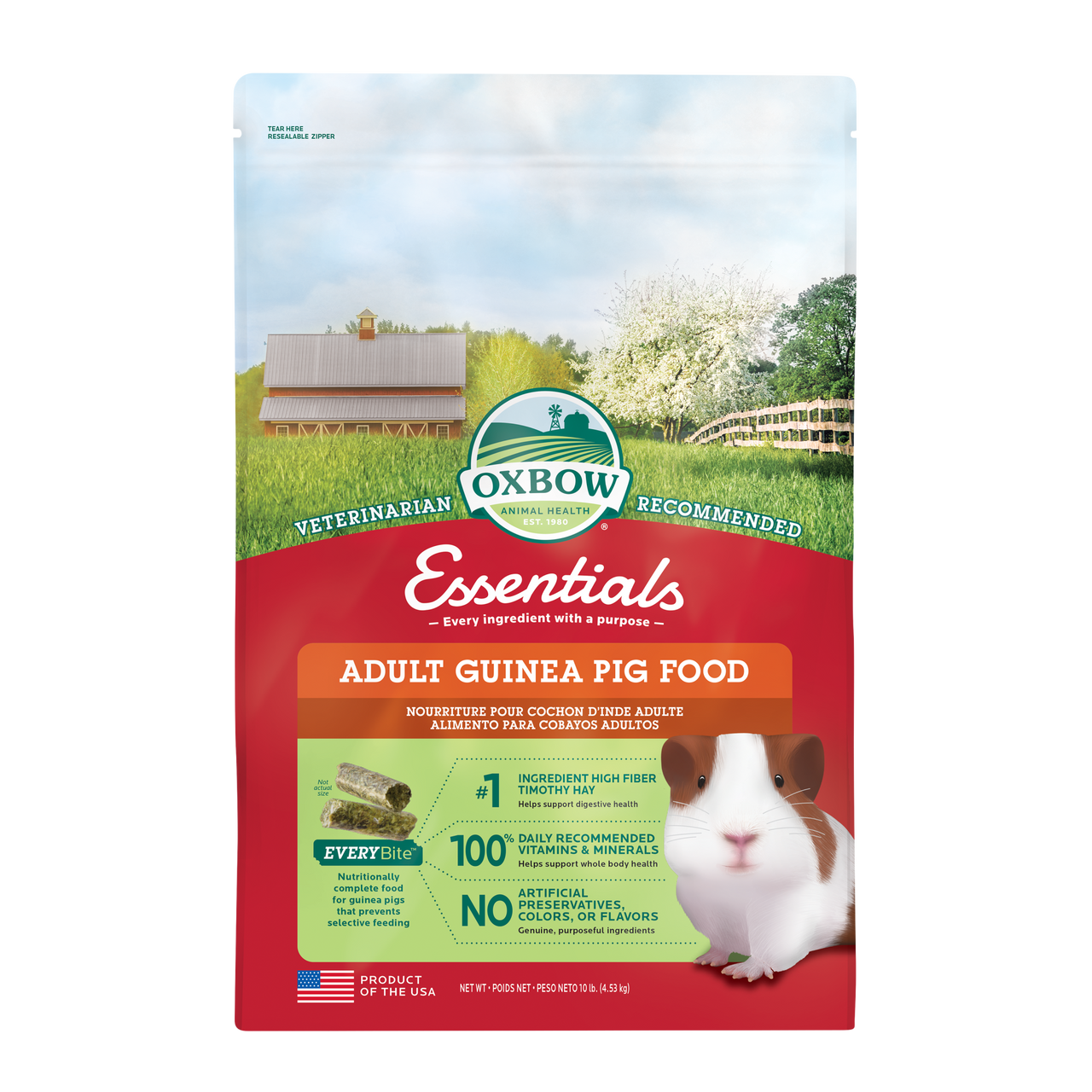 Oxbow Animal Health Essentials Adult Guinea Pig Food 10lb