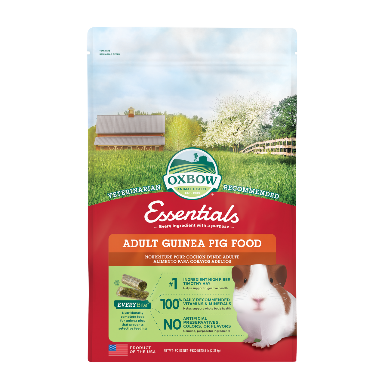 Oxbow Animal Health Essentials Adult Guinea Pig Food 5lb
