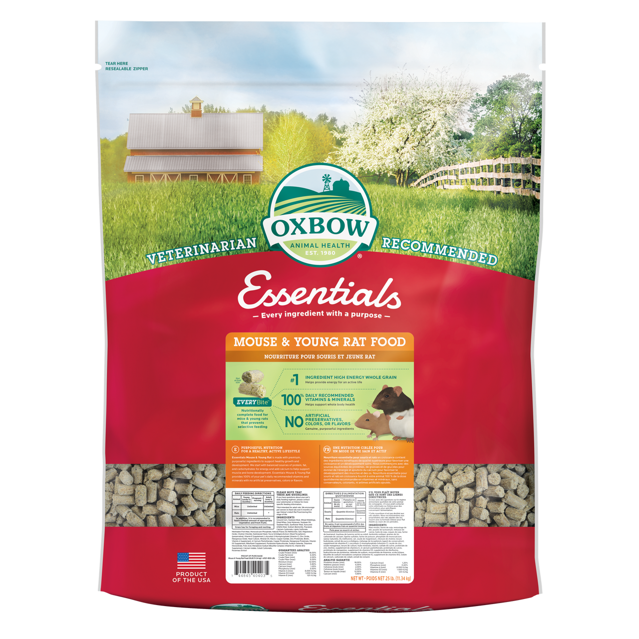 Oxbow Animal Health Essentials Mouse & Young Rat Food 25lb