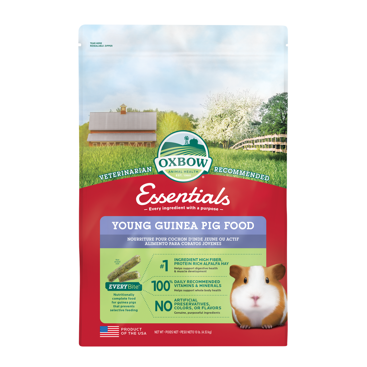 Oxbow Animal Health Essentials Young Guinea Pig Food 10lb