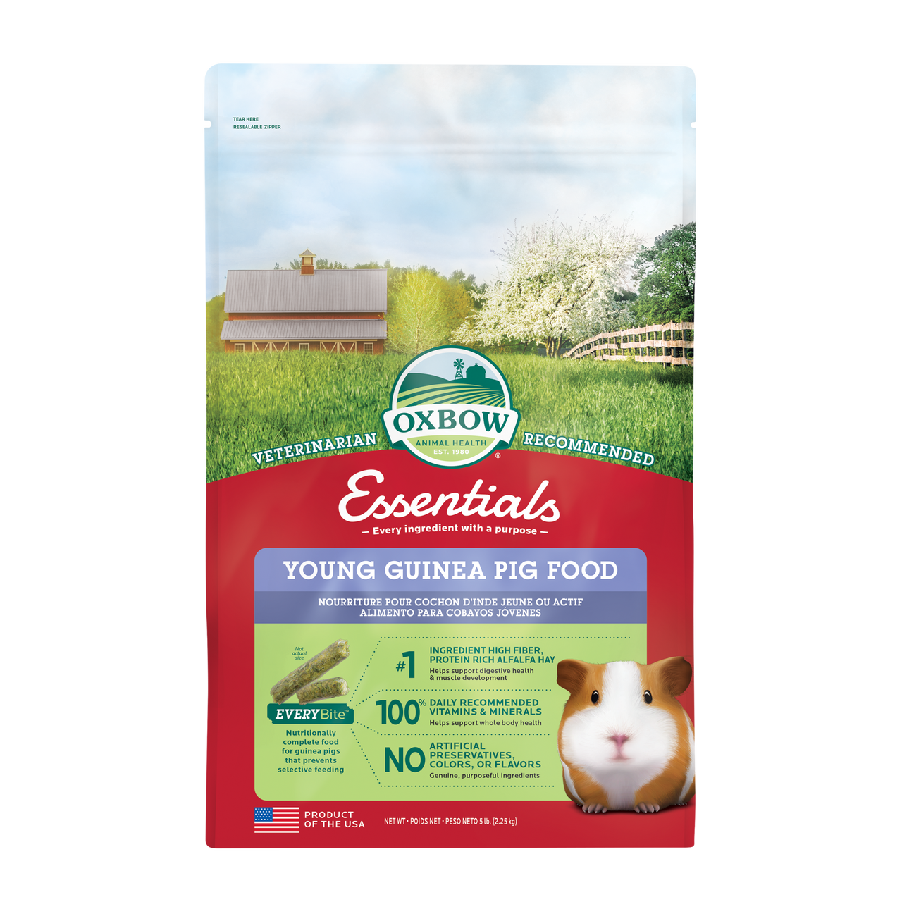 Oxbow Animal Health Essentials Young Guinea Pig Food 5lb