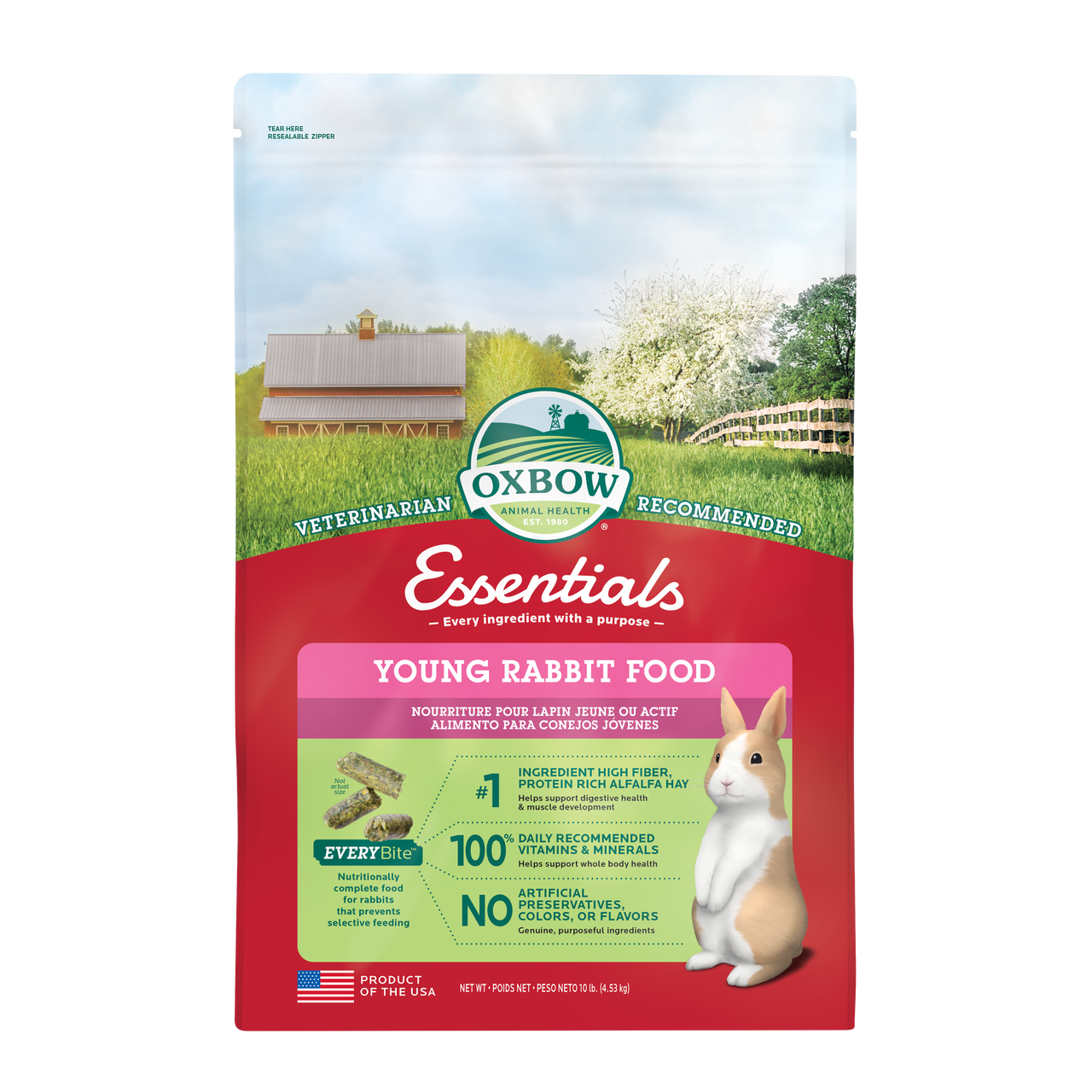 Oxbow Animal Health Essentials Young Rabbit Food 10lb