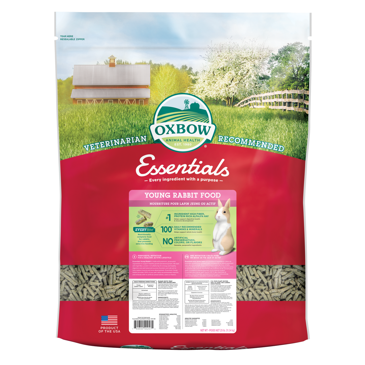 Oxbow Animal Health Essentials Young Rabbit Food 25lb