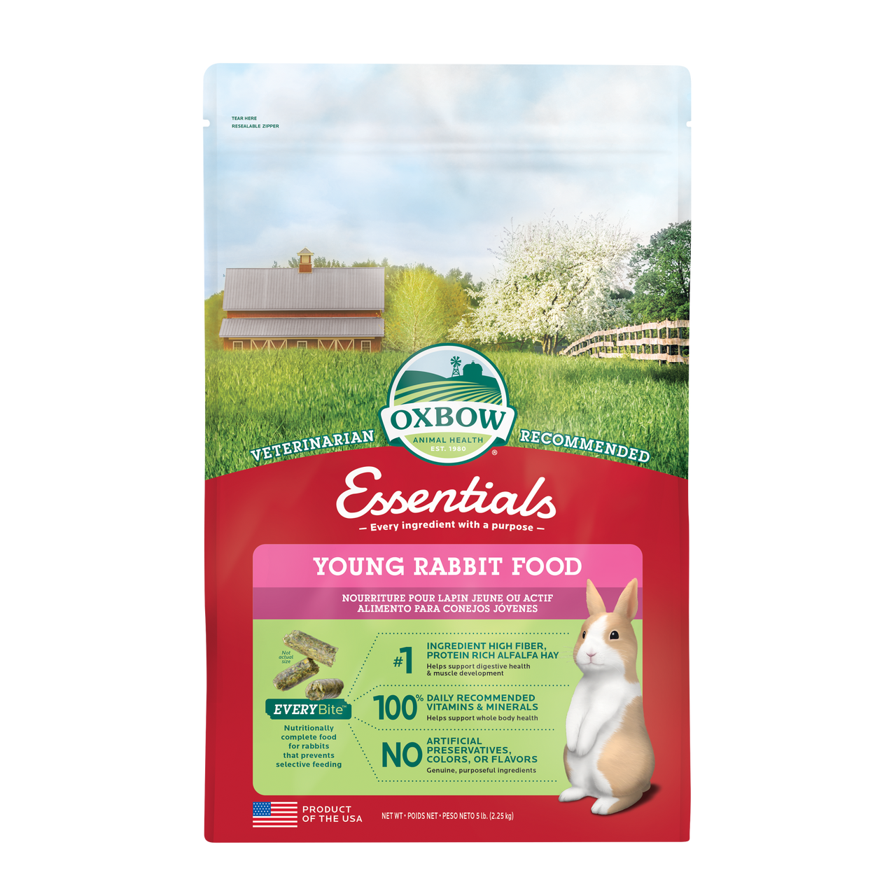 Oxbow Animal Health Essentials Young Rabbit Food 5lb