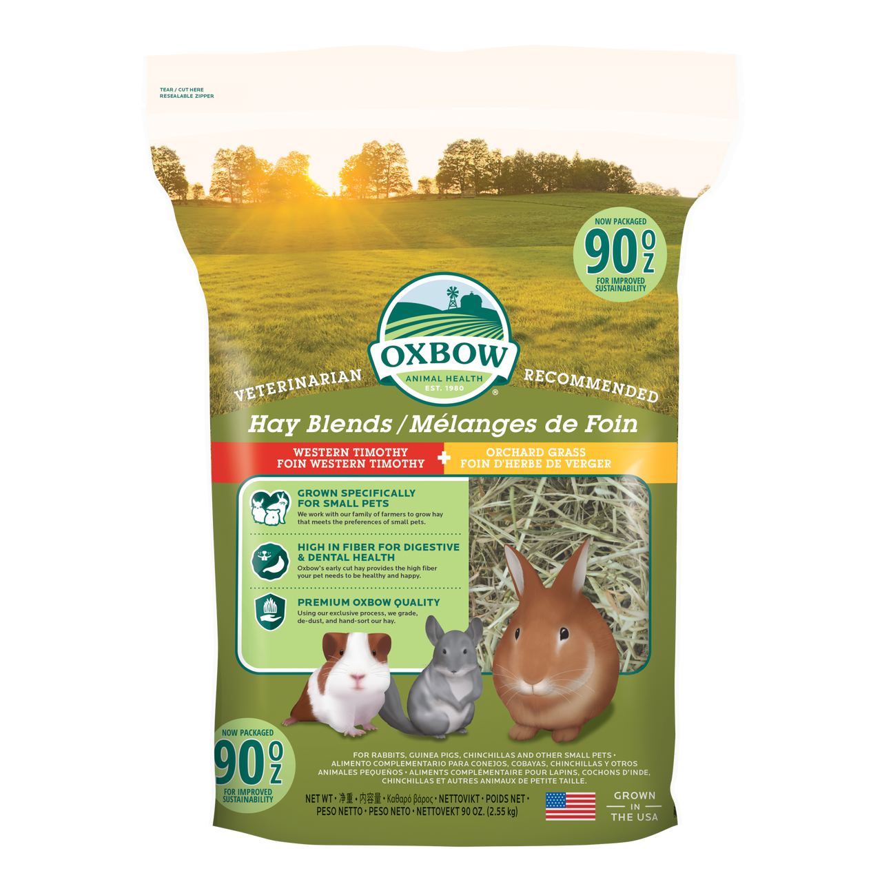 Oxbow Animal Health Hay Blends Western Timothy & Orchard Small Animal Treat 90oz
