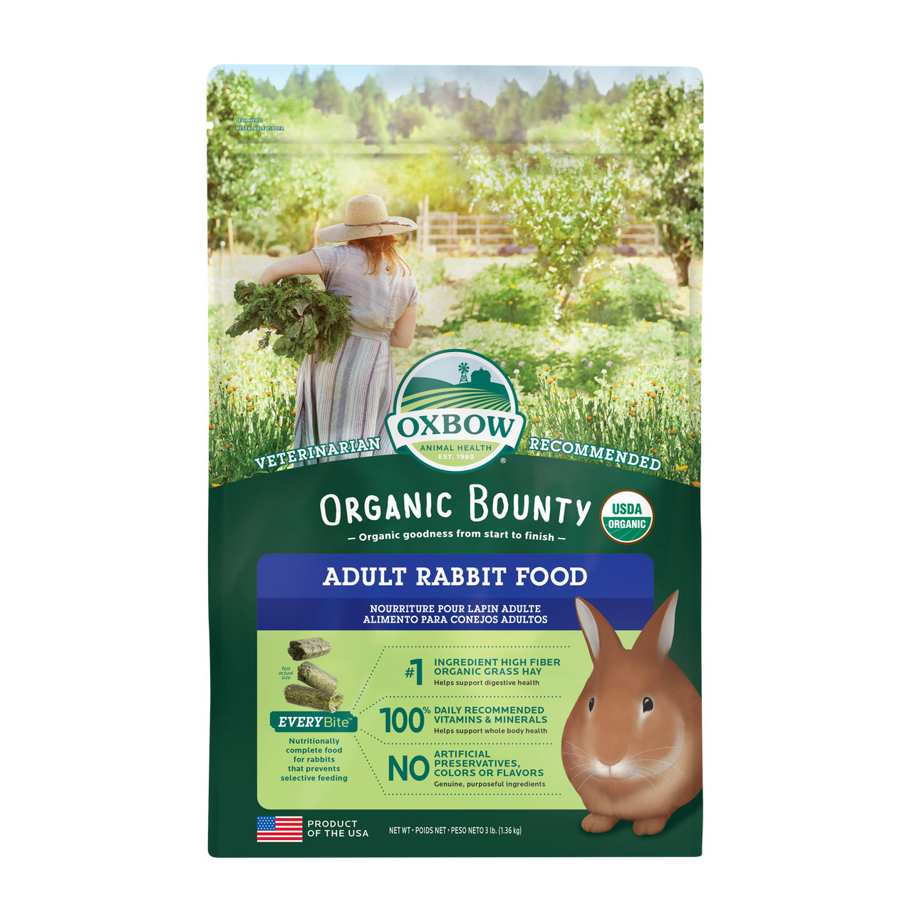 Oxbow Animal Health Organic Bounty Adult Rabbit Food 3lb