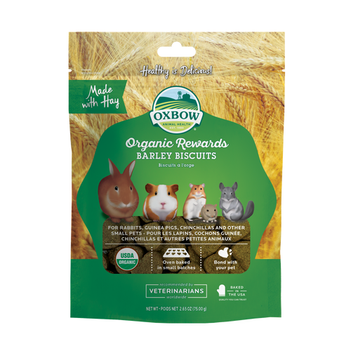 Oxbow Animal Health Organic Rewards Barley Biscuits Small Treat 2.65oz - Small - Pet