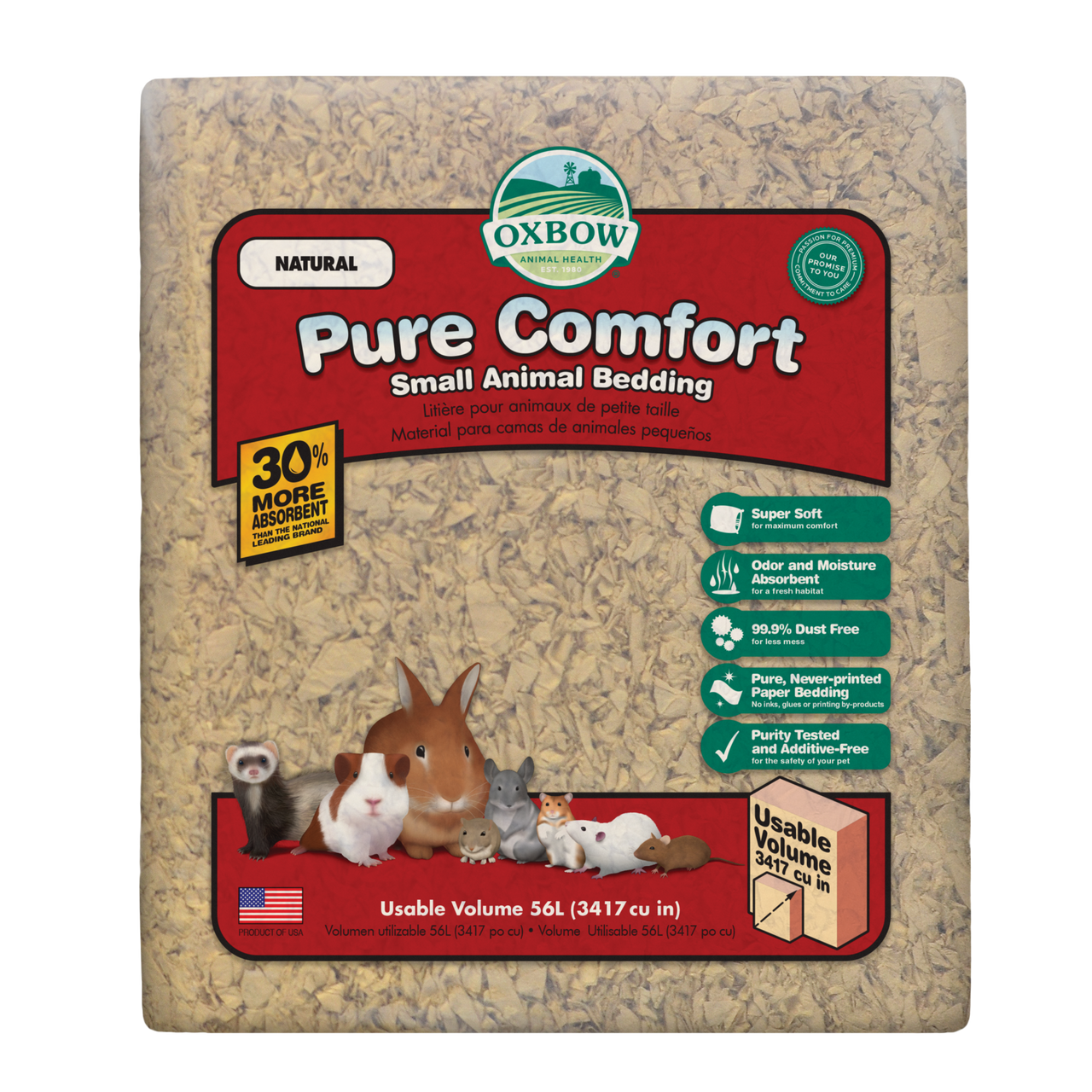 Oxbow Animal Health Pure Comfort Small Animal Bedding Natural 56L