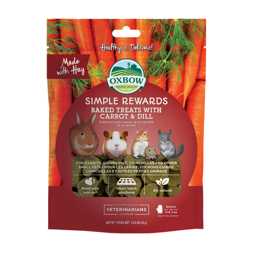 Oxbow Animal Health Simple Rewards Baked Small Treats w/Carrot & Dill 3oz - Small - Pet