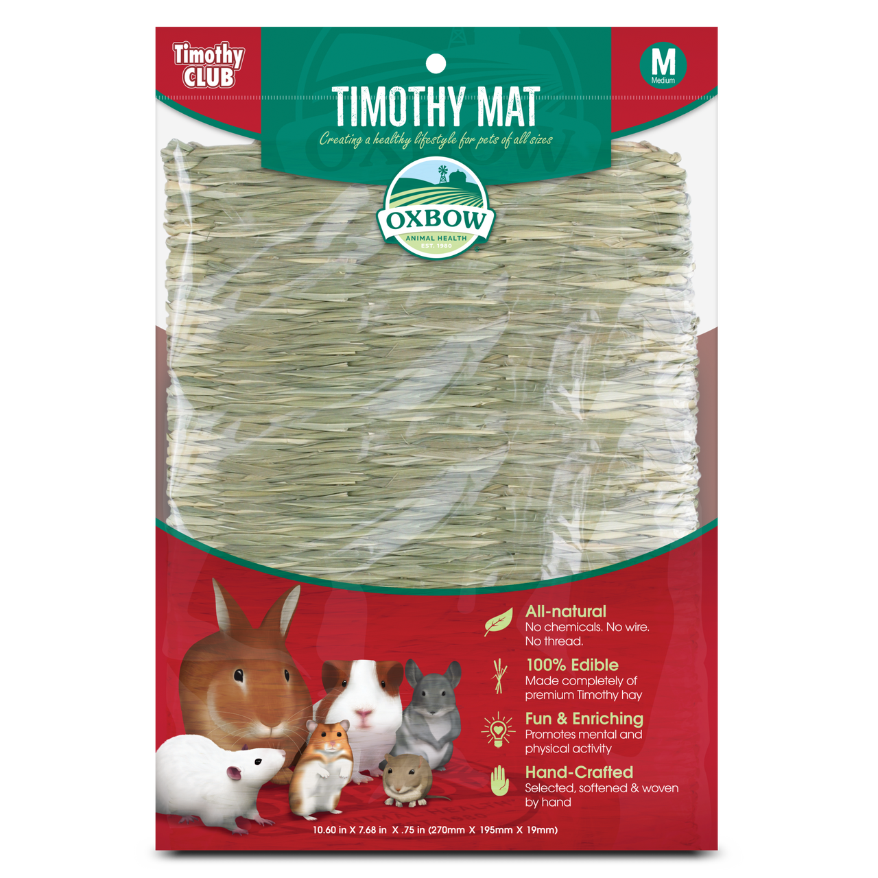 Oxbow Animal Health Timothy CLUB Timothy Hay Small Animal Mat MD
