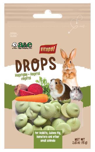 A & E Cages Vitapol Drops Small Animal Treats Vegetable 2.65 oz 644472991543