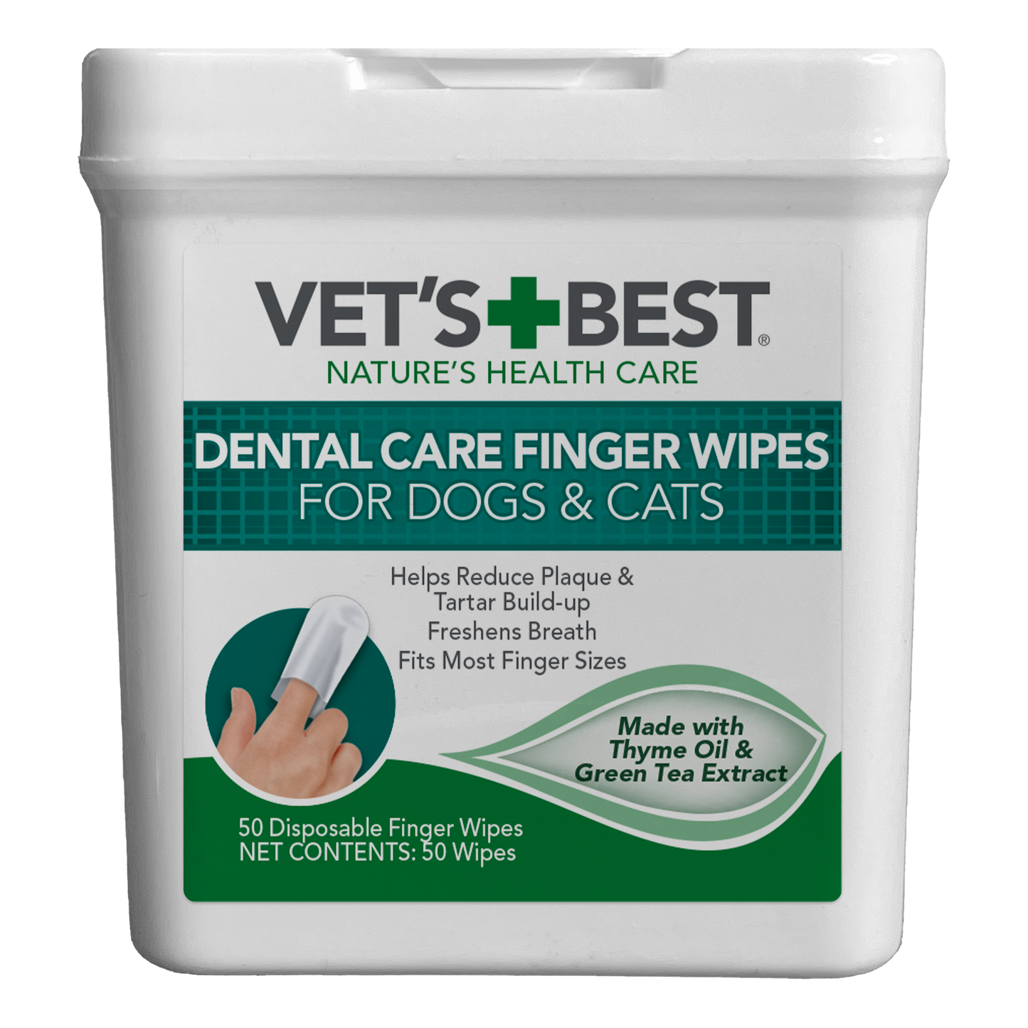 Vet's Best Dental Care Finger Wipes for Dogs and Cats 50 ct 031658000012