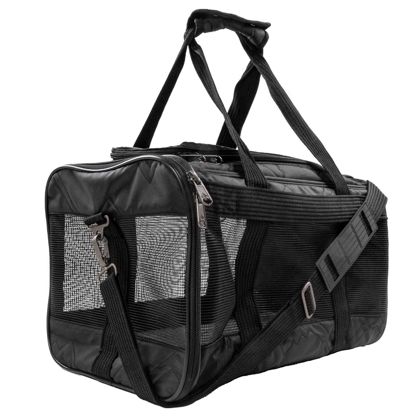 Sherpa's Pet Trading Company Quaker Deluxe Pet Carrier Black Medium 786306550332