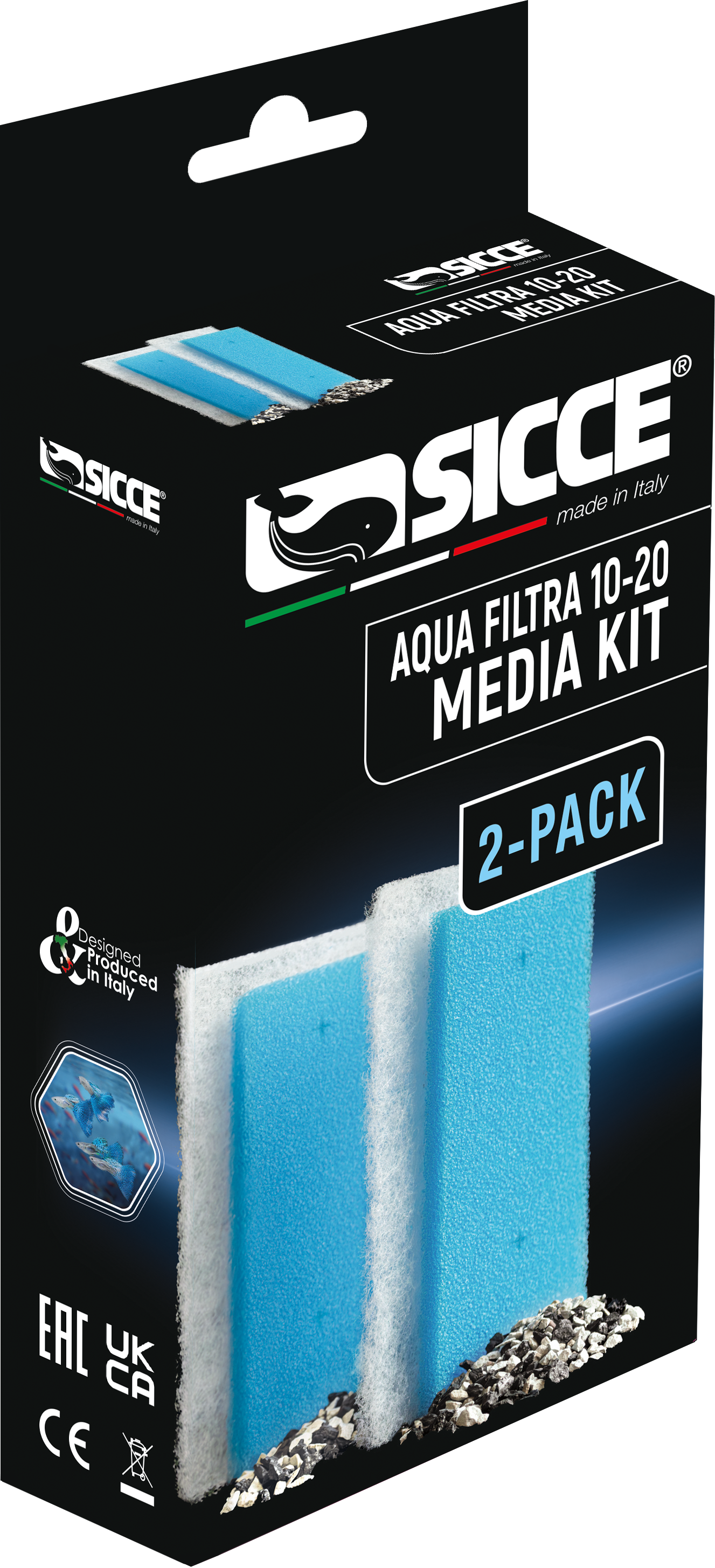 Sicce Aqua Filtra Media Kit 10-20 gal, 2 pk 8011469979457