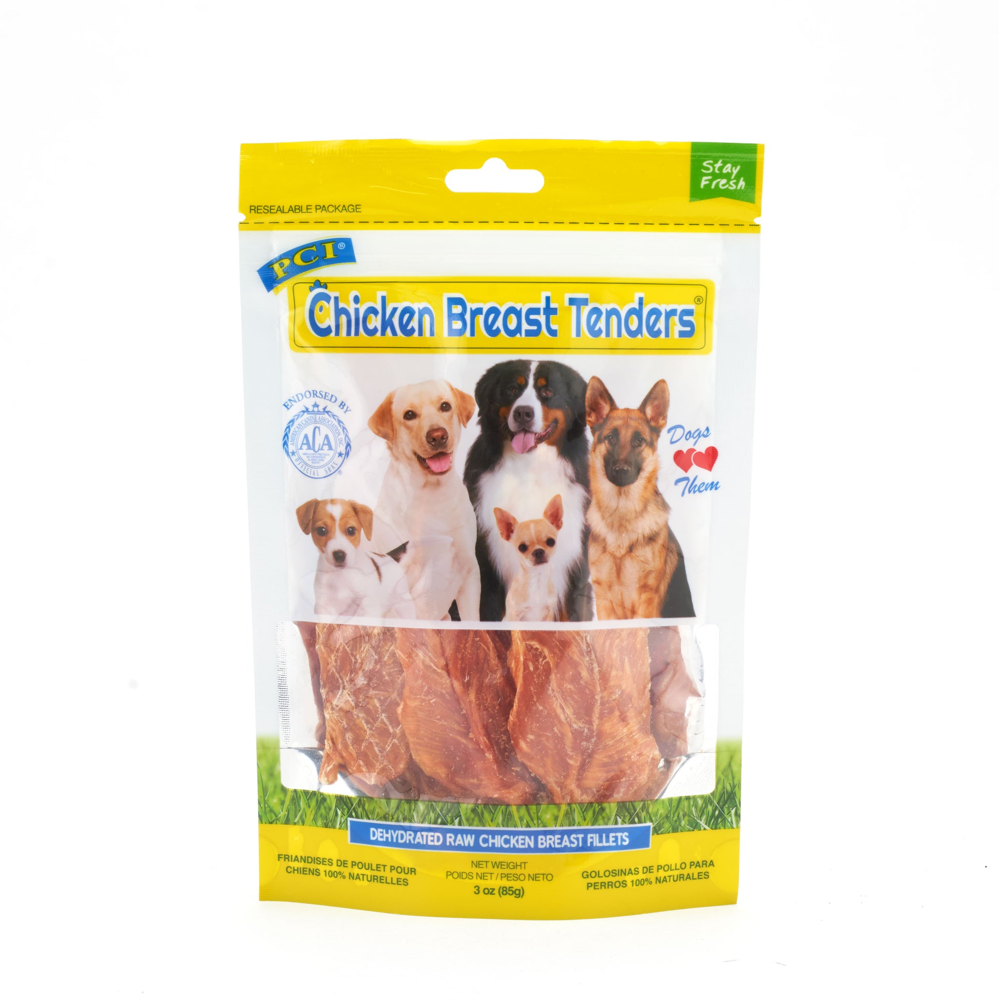 Pet Center Chicken Breast Tenders Dog Treat Bag 3 oz 727348880032
