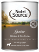 NutriSource Senior Canned Dog Food Chicken & Rice 12ea/12.3 oz 073893041016