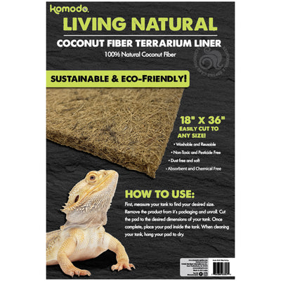 Komodo Living Natural Coconut Fiber Terrarium Liner 18In X 36 in 784369933574