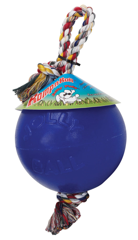 Jolly Pet Romp-n-Roll Dog Toy Durable Blue Medium, 6 in 788169060621