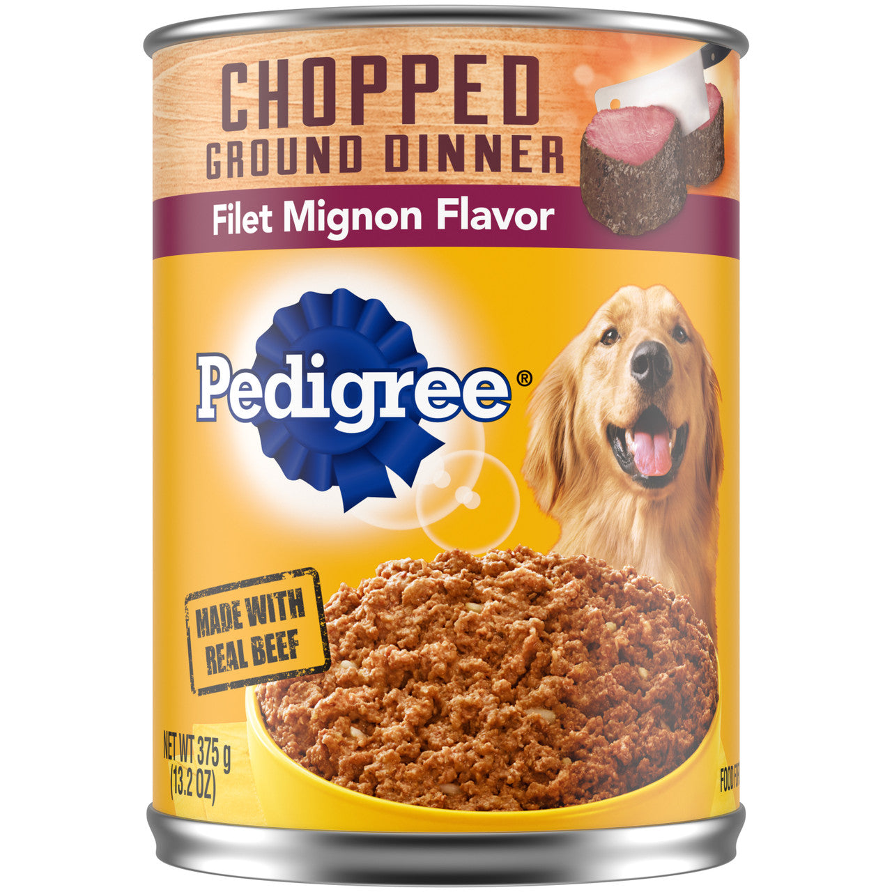 Pedigree Chopped Ground Dinner Adult Wet Dog Food Filet Mignon 13.2oz 12pk