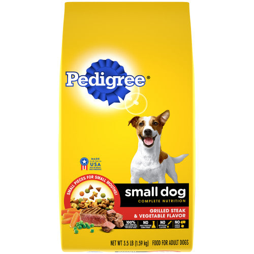 Pedigree Complete Nutrition Small Breed Adult Dry Dog Food Grilled Steak & Vegetable 3.5lb