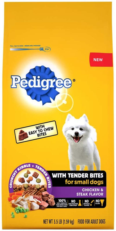 Pedigree Tender Bites Chicken and Steak Small Dry Dog Food 3.5 lb 023100135243