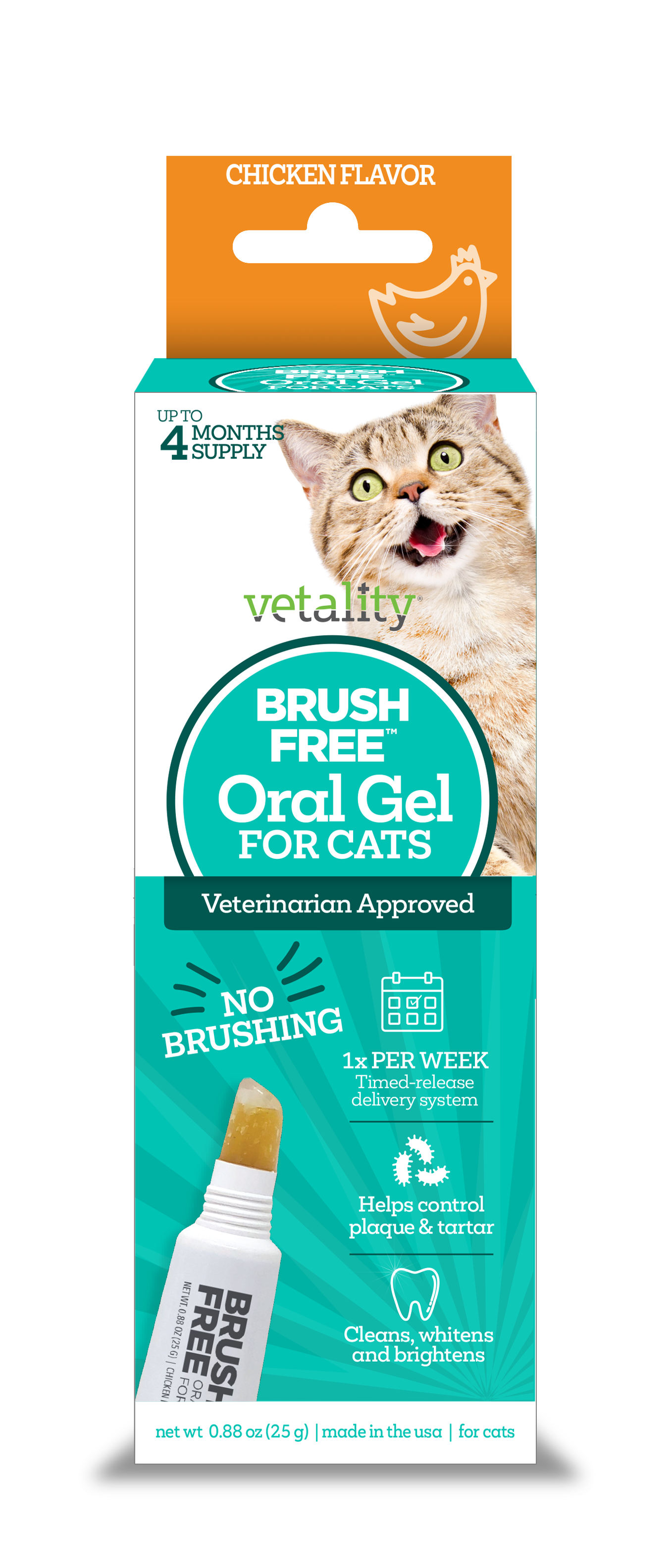 Vetality Brush-Free Oral Gel for Cats 25 g 190623300172