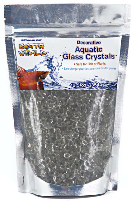 Penn - Plax Betta World Aquatic Glass Crystal Dcor White 12.5 oz - Aquarium