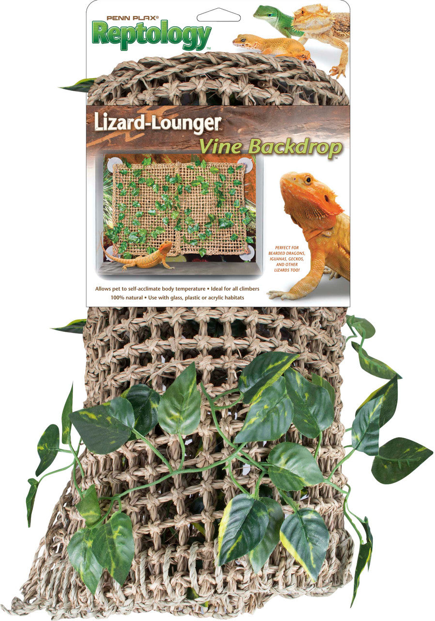 Penn-Plax Lizard Lounger Basking Platform with Vines Brown 23.5 in x 14 in